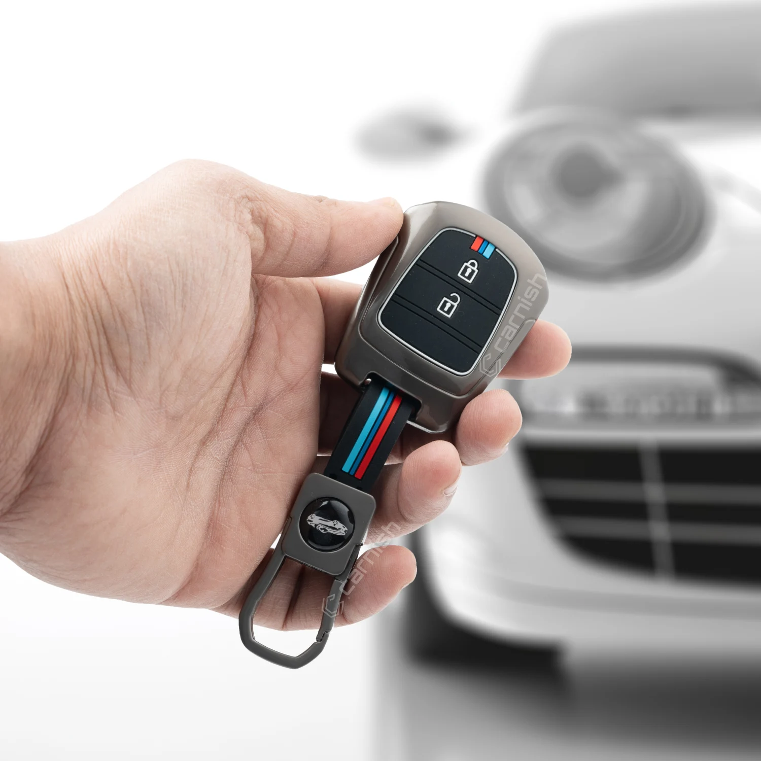 Metal Silicone Car Key Cover Hyundai: Santro, Eon, i10 Grand remote key