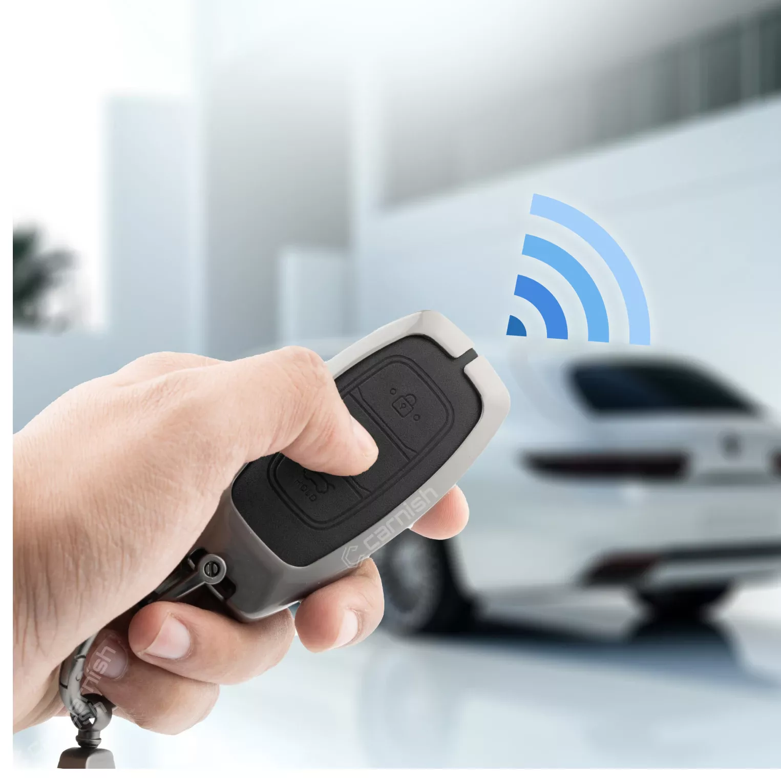 Metal Leather Black Key Cover For Hyundai: i20, Kona, Verna 2018 onwards 3 button smart key