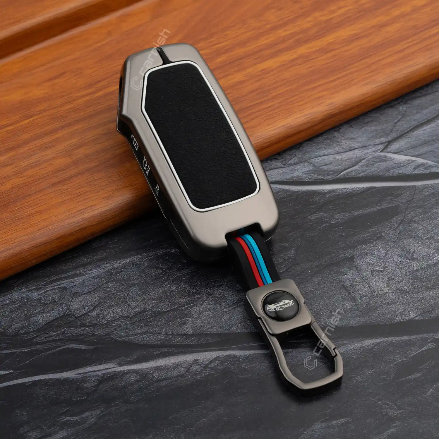 Metal Silicone Key Cover For Kia: Seltos 2023 Facelift HTX 4 button Smart Key