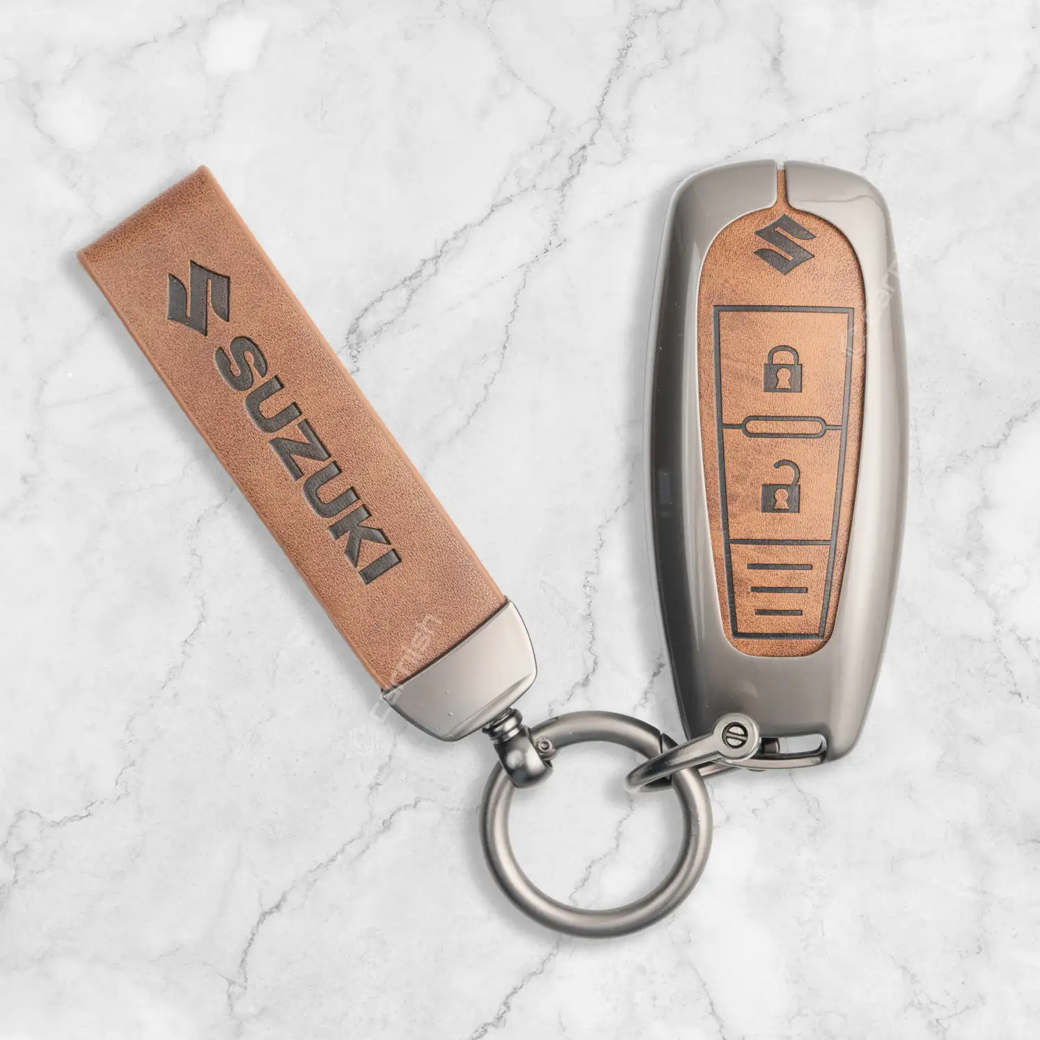 Metal Leather Key Cover For Maruti Suzuki