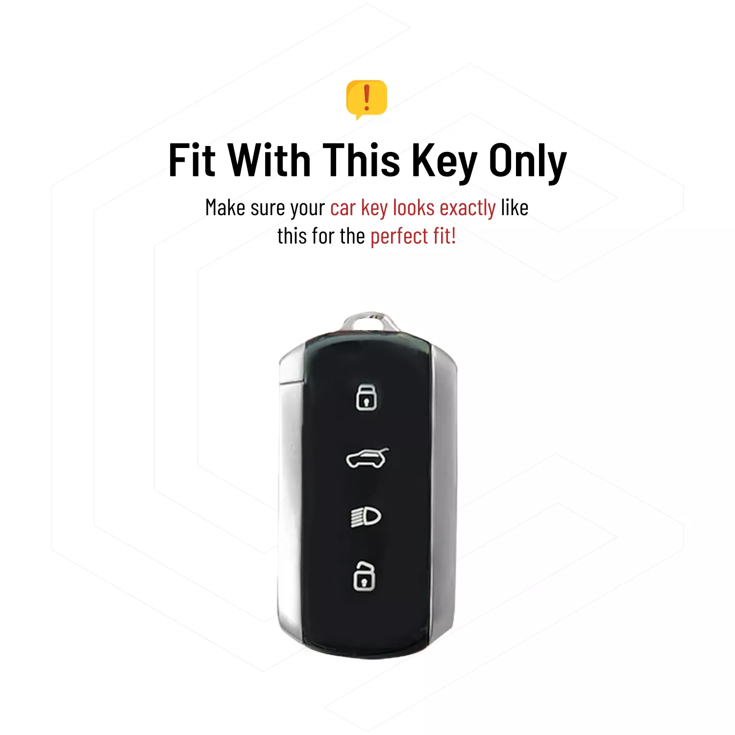 Metal Silicone Car Key Cover For Tata Curvv, Curvv EV Smart Key - TATA6 MTS BLACK 06