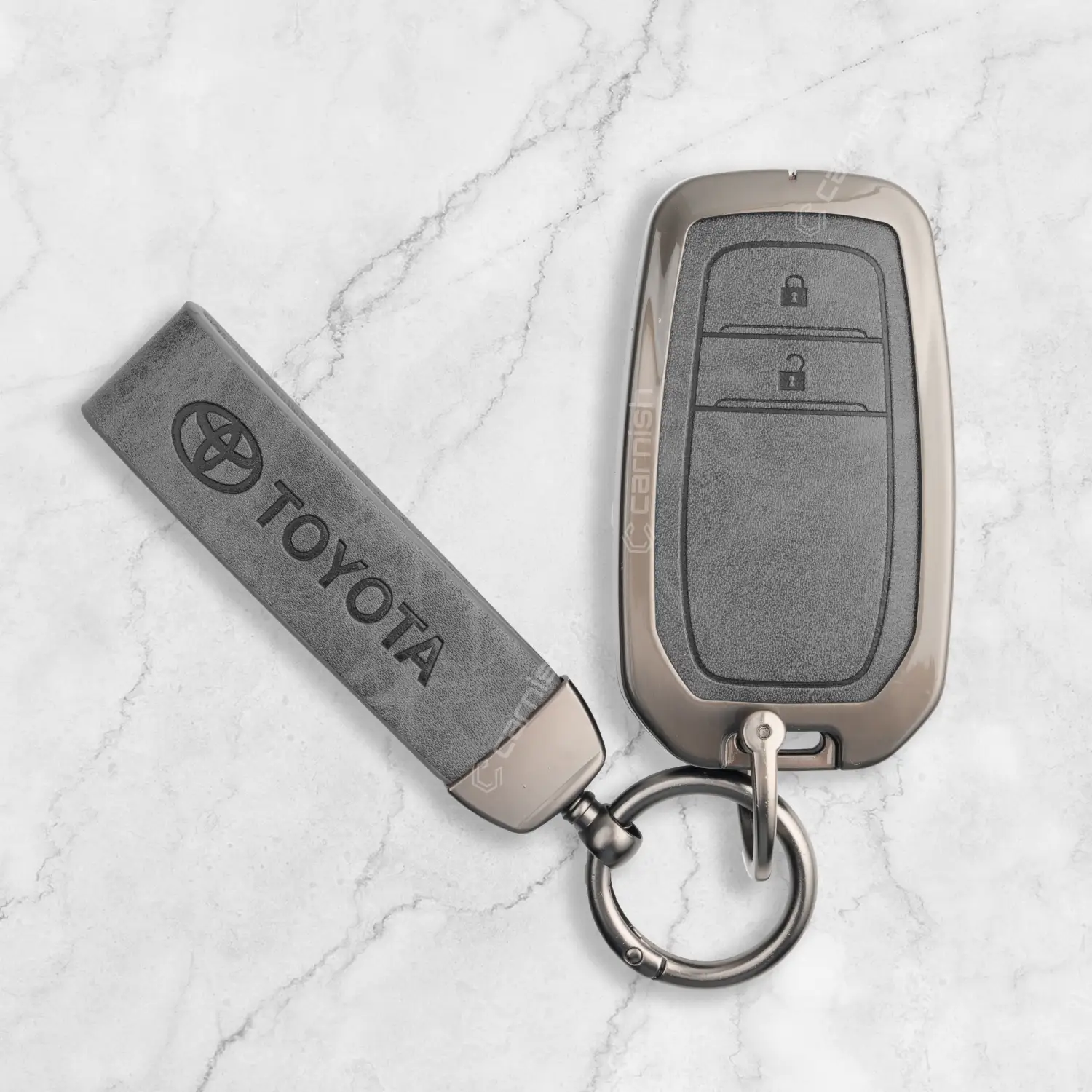 Metal Leather Key Cover For Toyota