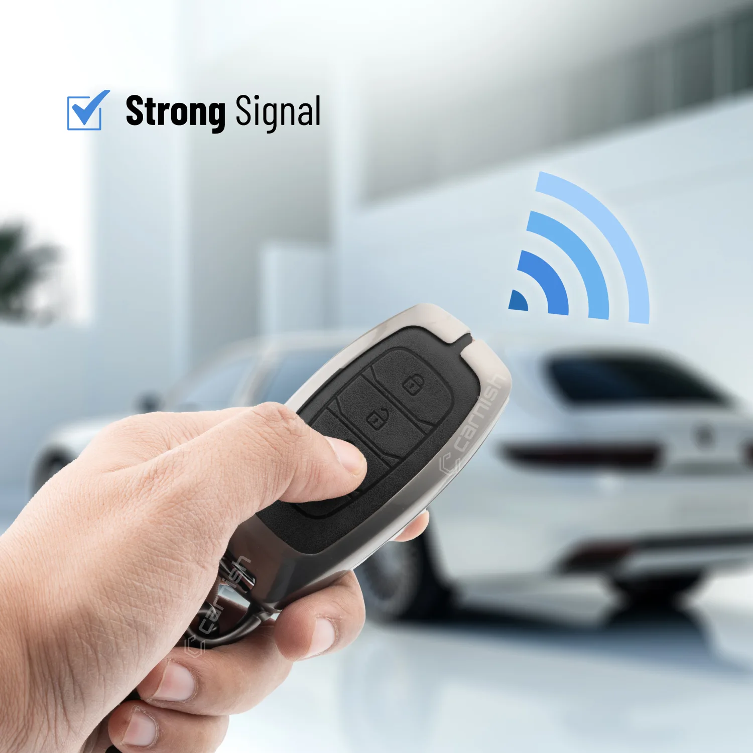 Metal Leather Black Key Cover For Hyundai: i20, Verna 2023 onwards 4 button smart key