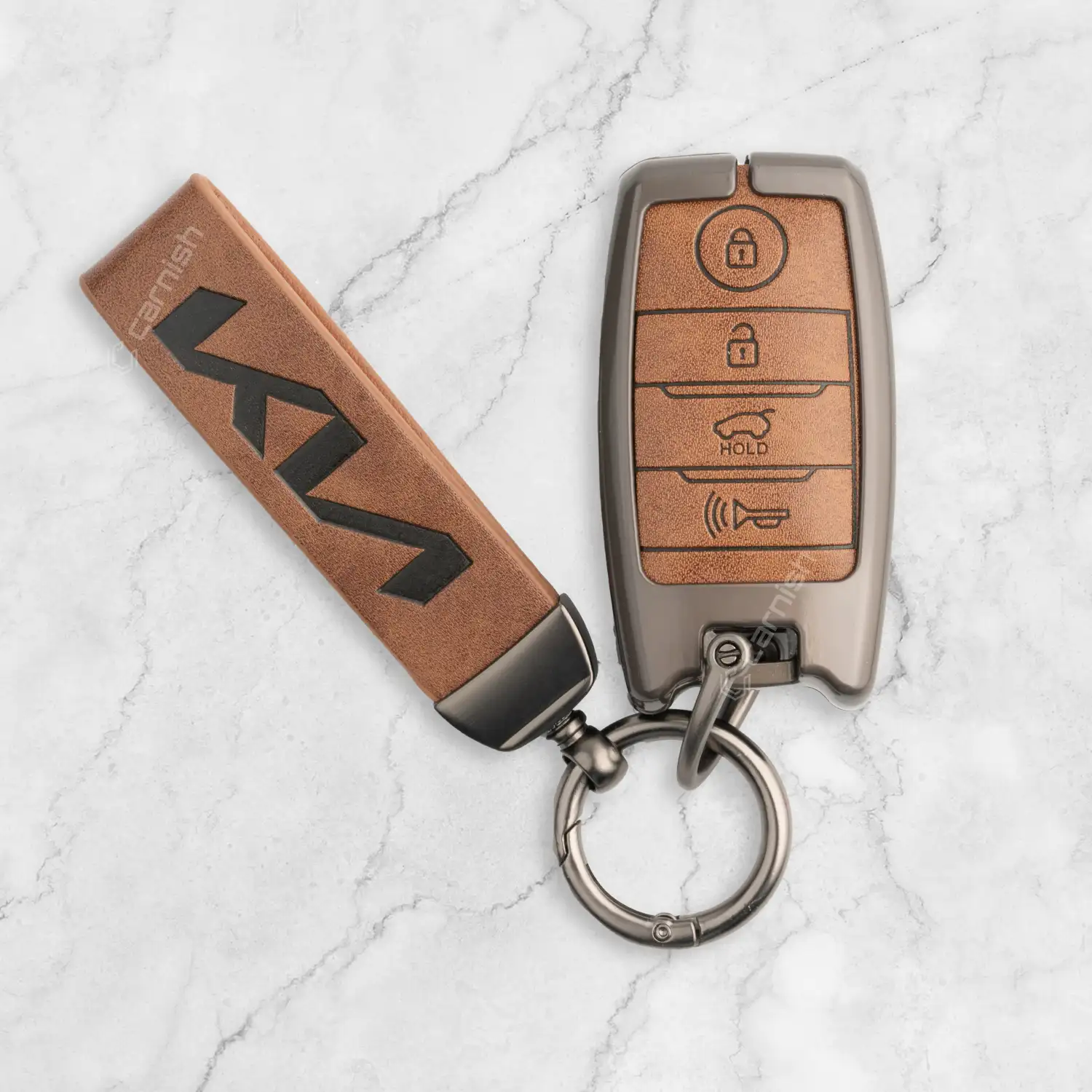 Metal Leather Key cover for Kia