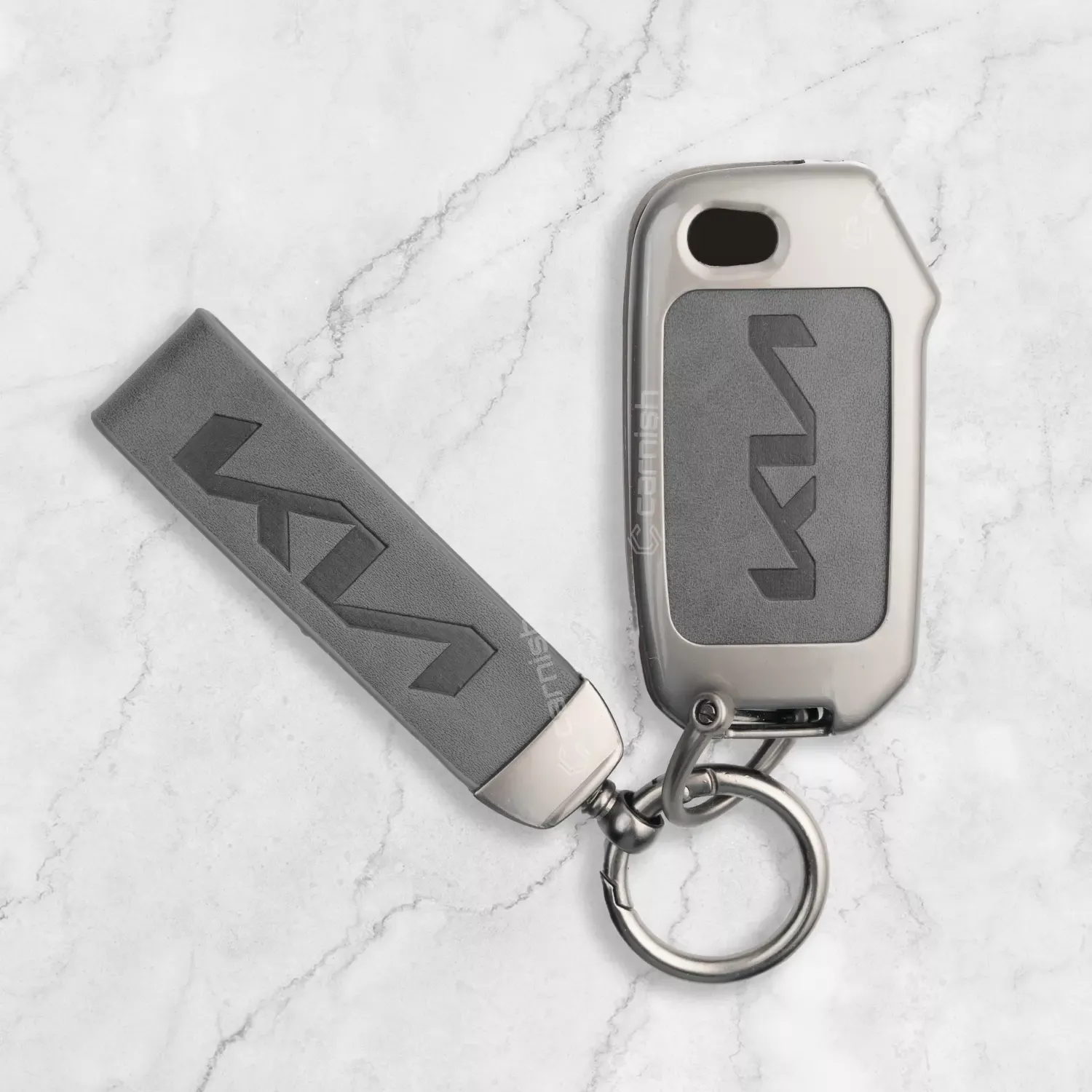 Metal Leather Key Cover For KIA