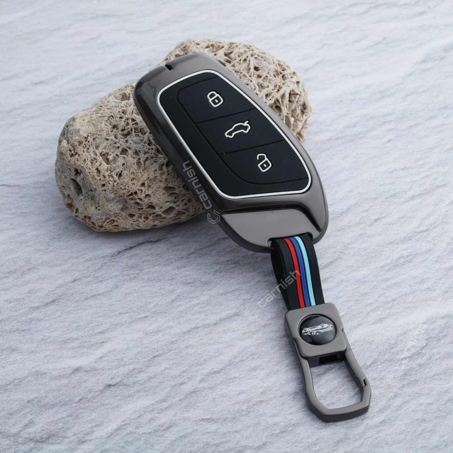 Metal Silicone Car Key Cover For MG Astor, ZS EV smart key