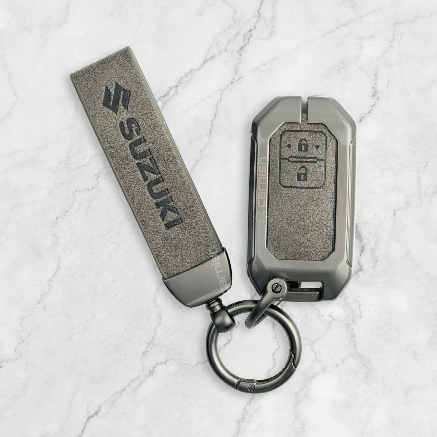 Metal Leather Key Cover For Suzuki