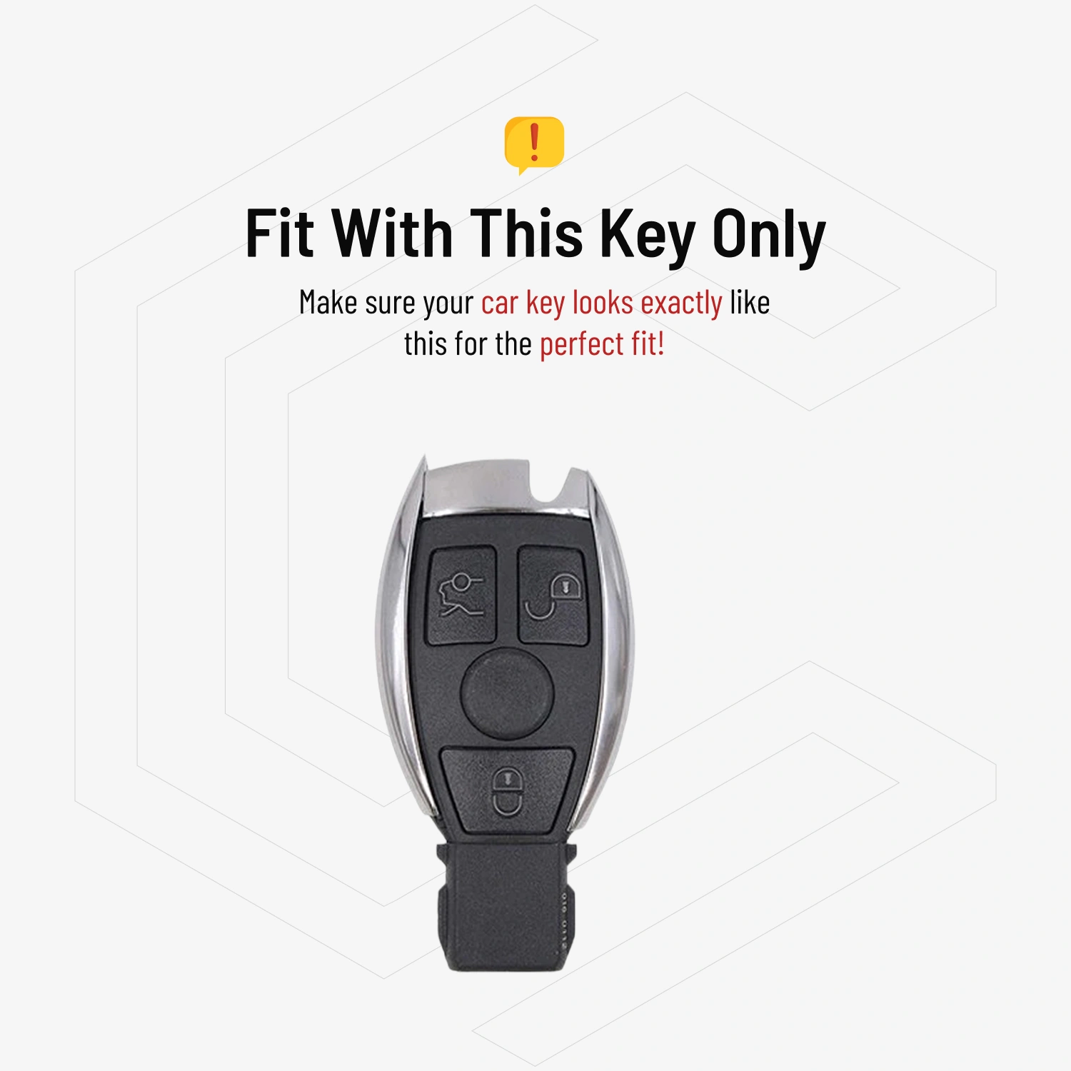Metal Leather Brown Key Cover for Mercedes-Benz C E M S CLS CLK GLK GLC G Class 3 Button Smart key