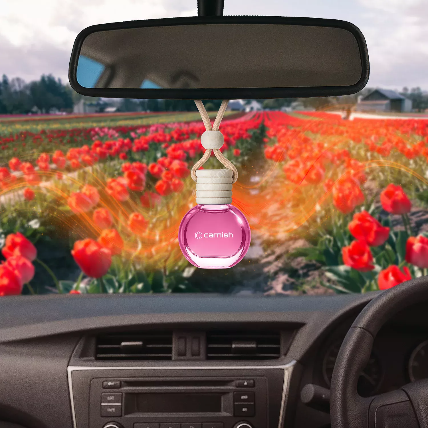 Home - carnish rose car hanging air freshener 02