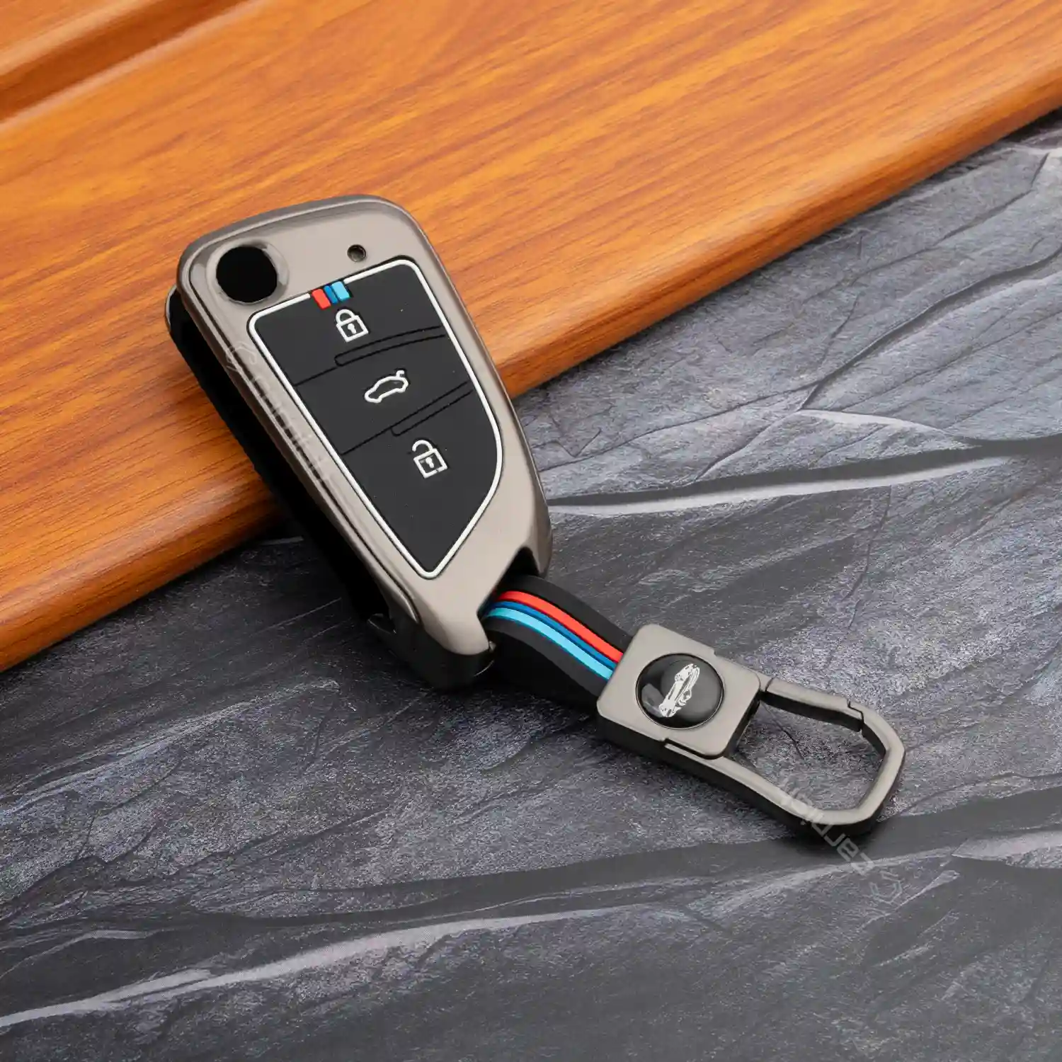 Metal Silicone Car Key Cover For Universal Key B29 Model Flip Key, After Market Flip Key