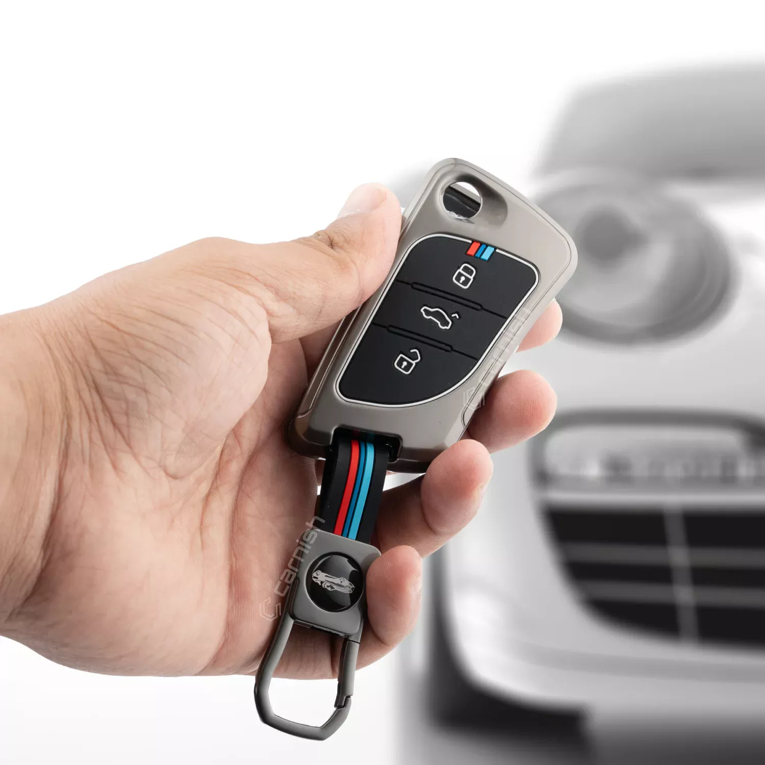 Metal Silicone Car Key Cover For Universal Key LX-B30 Model Flip Key, After Market Flip Key