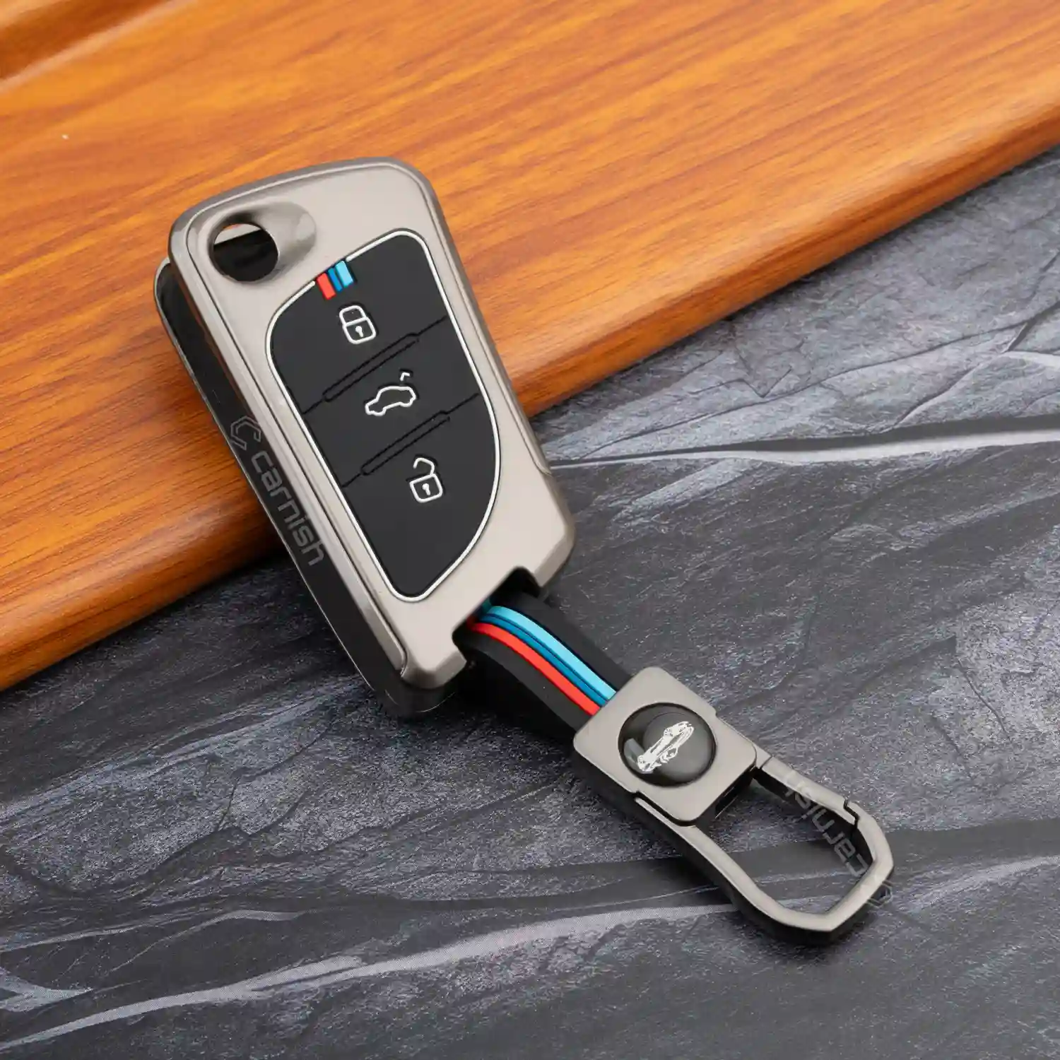 Metal Silicone Car Key Cover For Universal Key LX-B30 Model Flip Key, After Market Flip Key