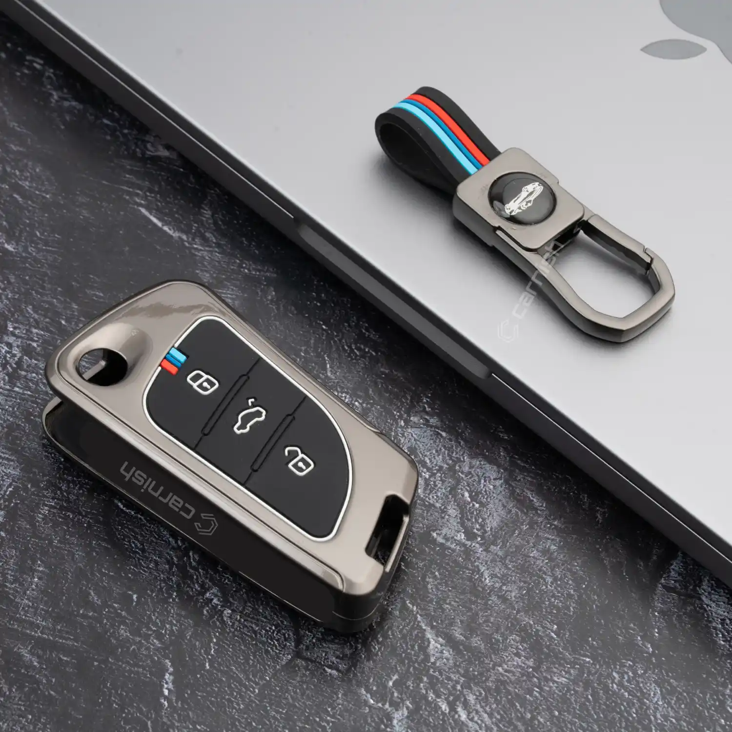 Metal Silicone Car Key Cover For Universal Key LX-B30 Model Flip Key, After Market Flip Key