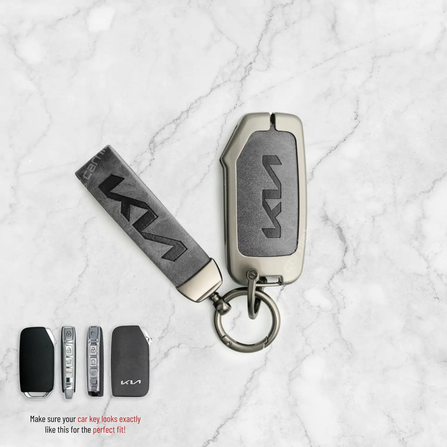 Metal Leather car key cover for KIA