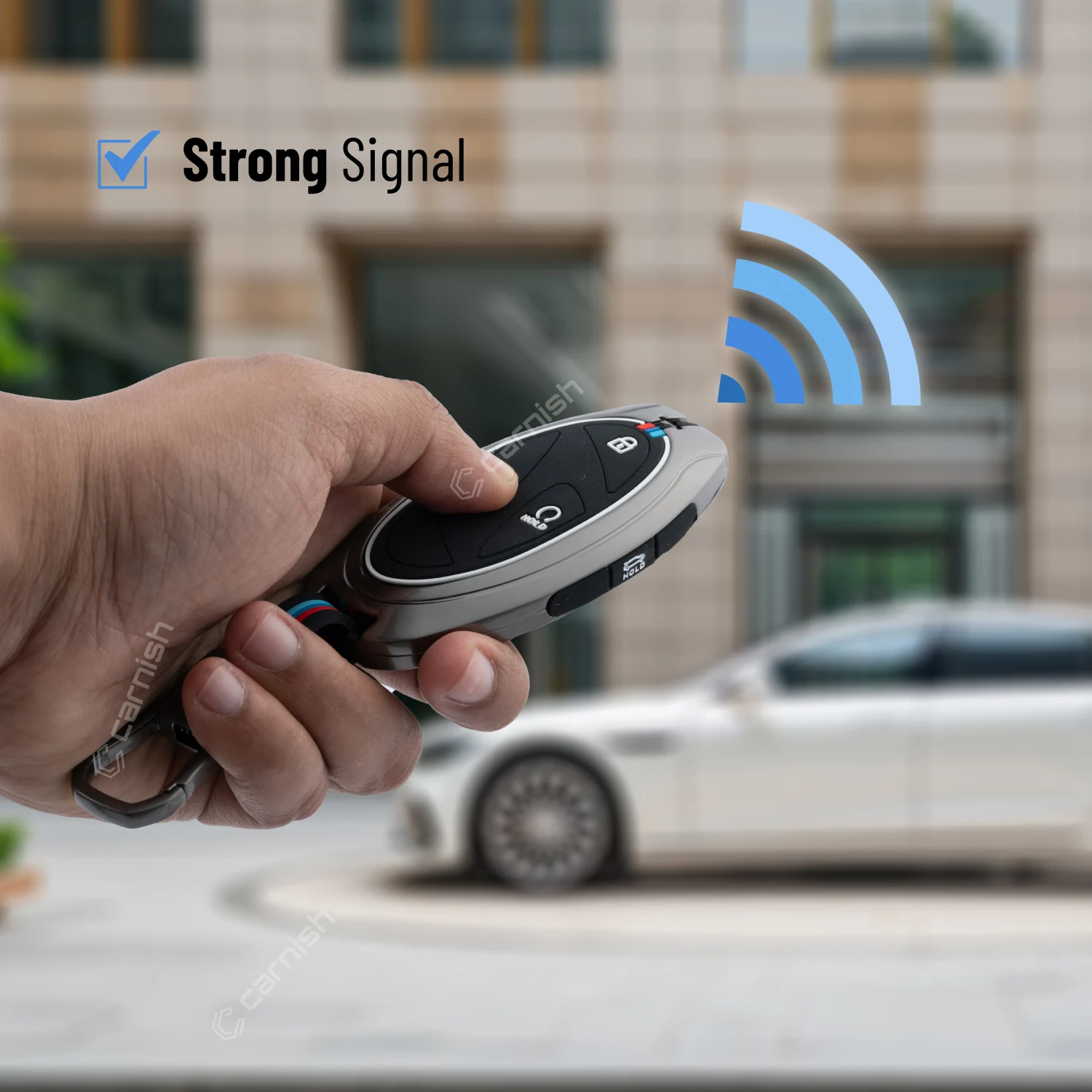 Metal Silicone Car Key Cover For Hyundai Venue 2026 3Button Smart Key