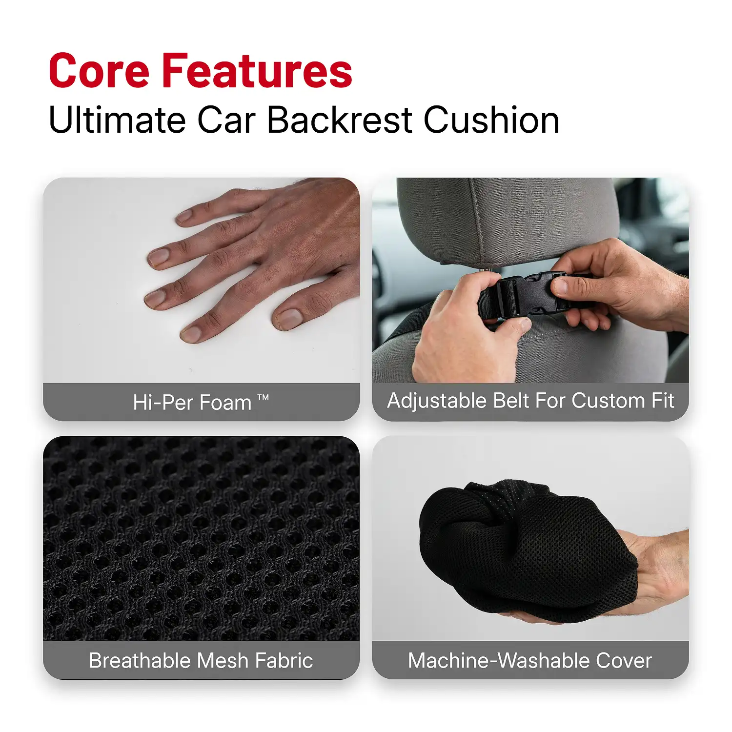 Carnish Ultimate Car Backrest Cushion for Lumbar Support