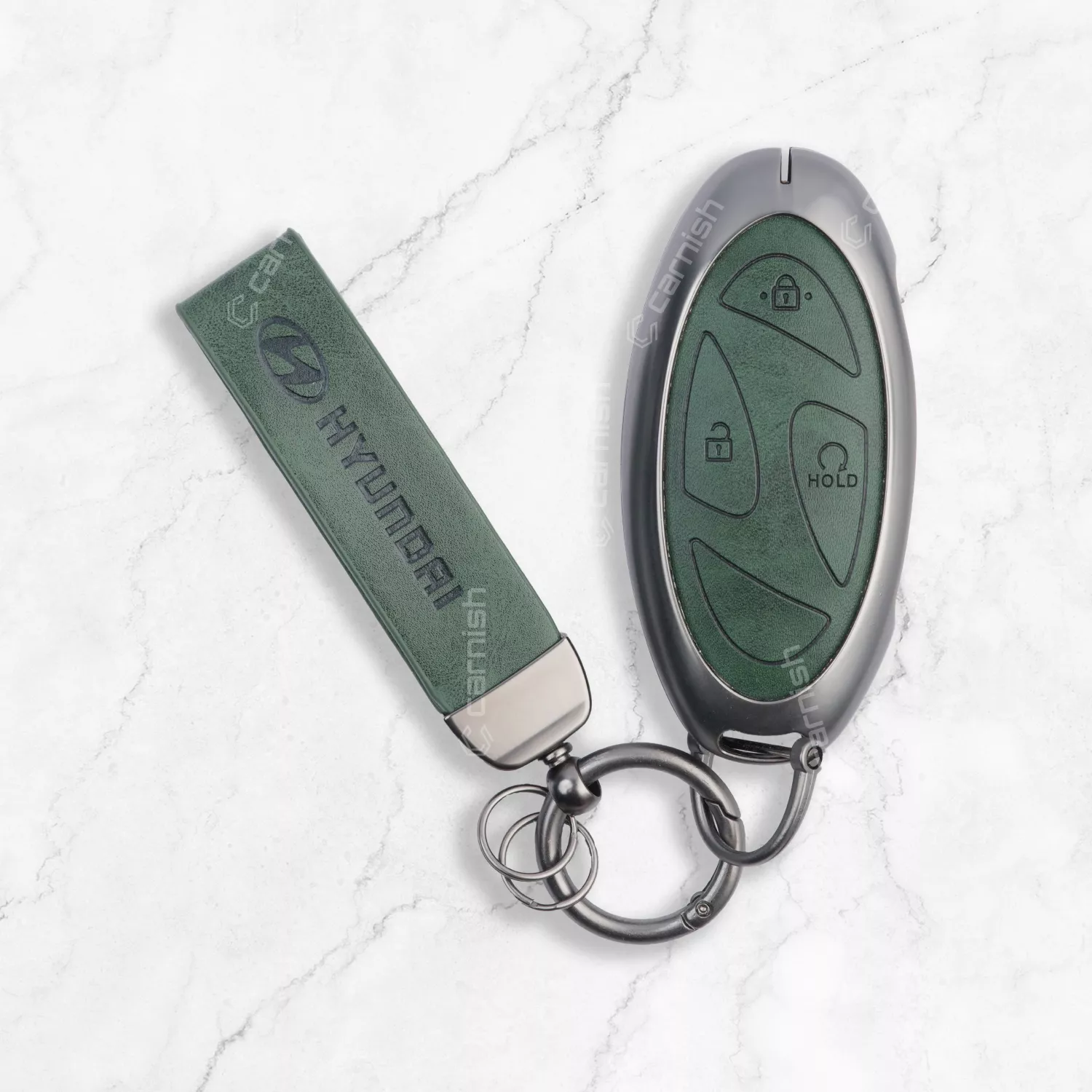 Metal leather car key cover for hyundai